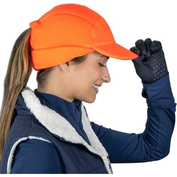Women\'s Hunter Orange Trailblazer Reflective Fleece Ponytail Hole Winter Hats main image 5